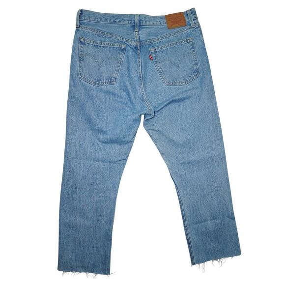 Levi’s 501 Light Wash Cutoff Jeans - W31 L32 - Button Fly - Raw Hem - Picture 5 of 6